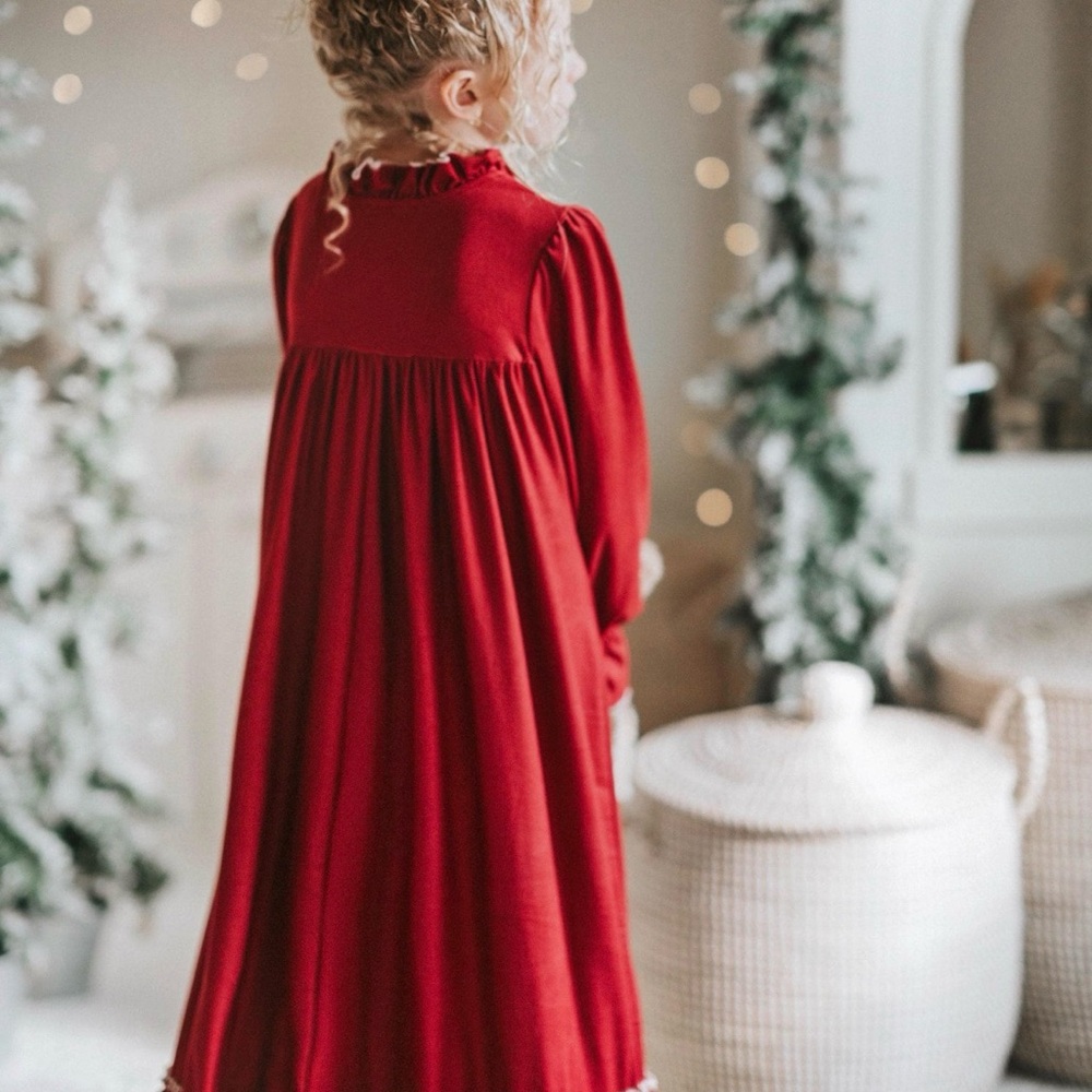 Deep Red Clara Nutcracker nightgown for girls size 12 - Picture 4 of 5